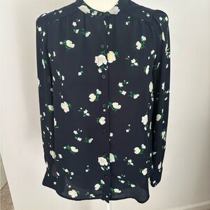Banana Republic Black Floral Blouse